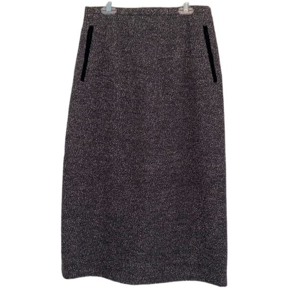 TRIBAL High Waisted Black and White Tweed Business Skirt with Pockets - 6 - Picture 1 of 9